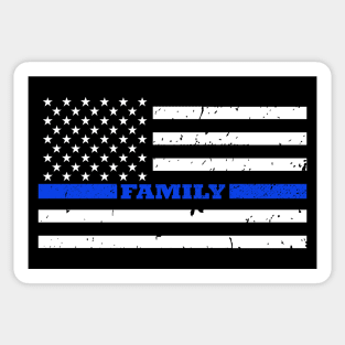 Thin Blue Line Family American Flag Sticker